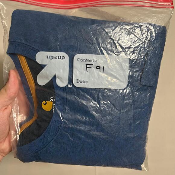 Carhartt  Men's Force Relaxed Fit Short-Sleeve Pocket T-Shirt Blue - Size XL - Picture 7 of 7